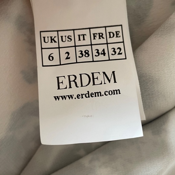 ERDEM Emma Blue & White Floral Silk Shift Dress Size 2 XS EUC - Picture 4 of 6